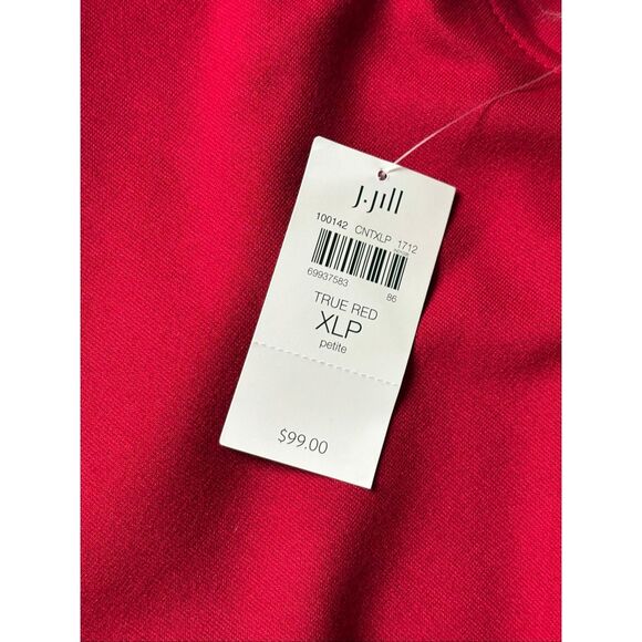 NEW J Jill Gorgeous Multi seamed  Dress size XL Petite True Red Quarter Sleeves - Picture 5 of 10